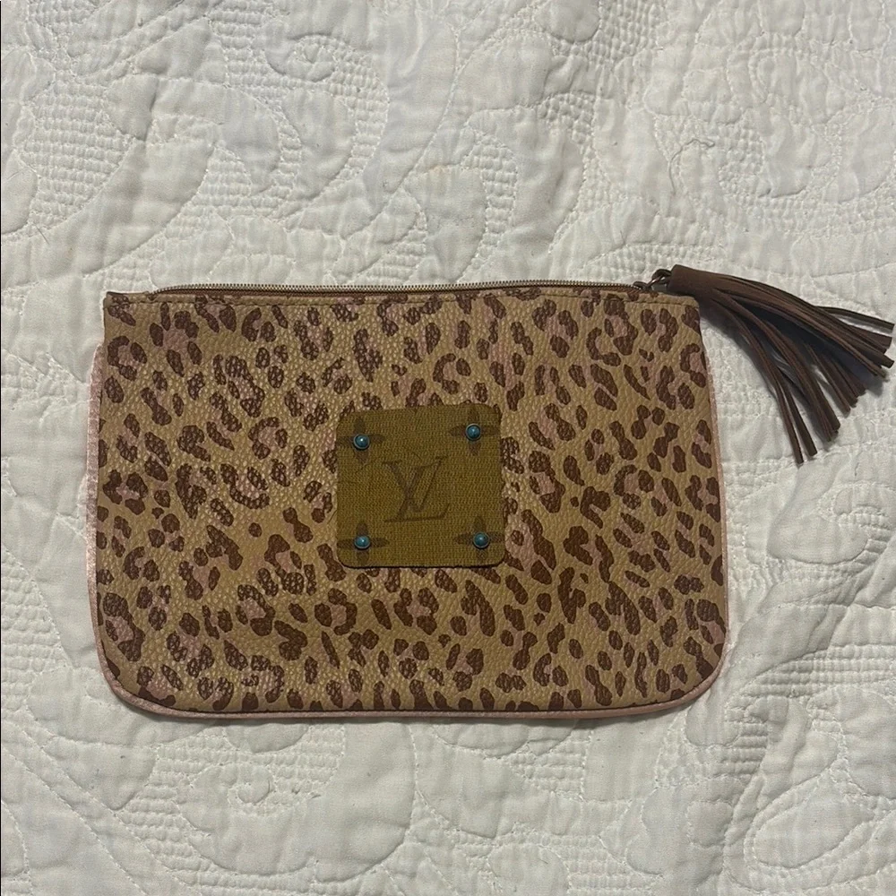 Leopard Print Clutch with Tassel